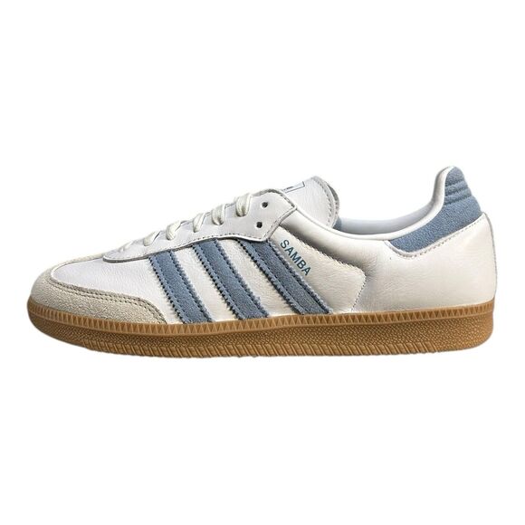 Adidas Samba OG JS1391 Women’s Size 9.5 Blue White Gum Shoes New w/ Defect - Picture 3 of 8